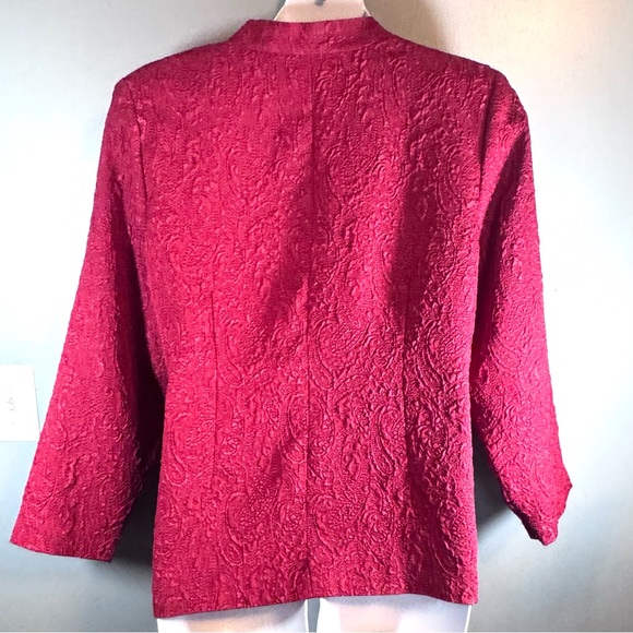Avenue Textured Paisley Mandarin Collar Jacket – Size 22/24 - Picture 4 of 10